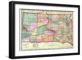 1909, State Map, South Dakota, United States-null-Framed Giclee Print