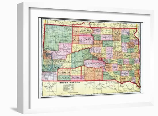 1909, State Map, South Dakota, United States-null-Framed Giclee Print