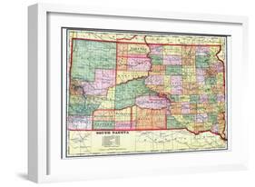 1909, State Map, South Dakota, United States-null-Framed Giclee Print