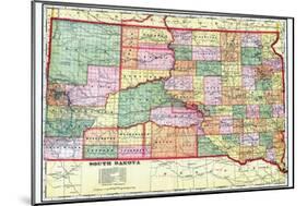 1909, State Map, South Dakota, United States-null-Mounted Giclee Print
