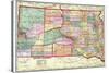 1909, State Map, South Dakota, United States-null-Stretched Canvas