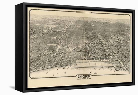 1910 Chicago Map-N^ Harbick-Framed Stretched Canvas