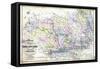 1910, Delaware County Road MAp, Pennsylvania, United States-null-Framed Stretched Canvas