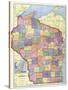 1910, Wisconsin State Map, Wisconsin, United States-null-Stretched Canvas