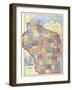 1910, Wisconsin State Map, Wisconsin, United States-null-Framed Giclee Print