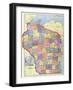 1910, Wisconsin State Map, Wisconsin, United States-null-Framed Giclee Print