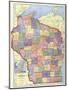 1910, Wisconsin State Map, Wisconsin, United States-null-Mounted Giclee Print