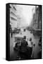 1910s 5th Ave at 43rd Looking North Cars Wagons Pedestrians a Hansom Cab and Driver in Top Hat-null-Framed Stretched Canvas