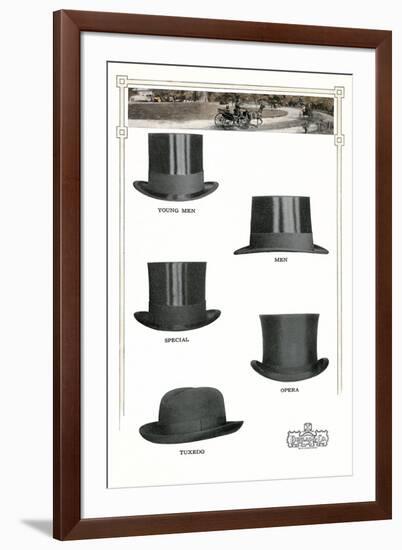 1910s Dunlap and Co. Men's Hats-null-Framed Art Print