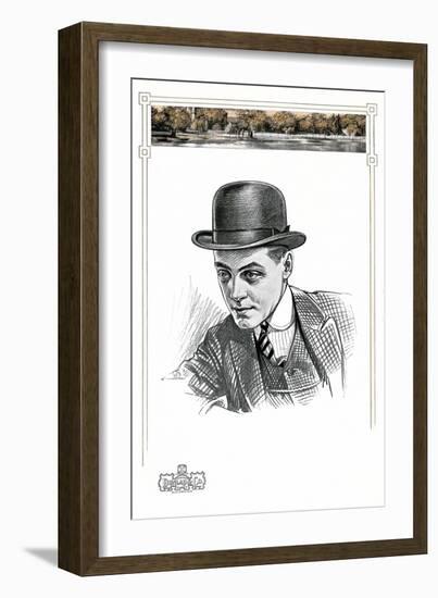 1910s Men's Hat Illustration-null-Framed Art Print