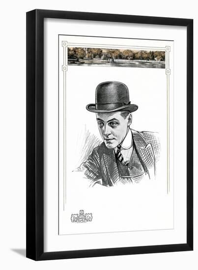 1910s Men's Hat Illustration-null-Framed Art Print