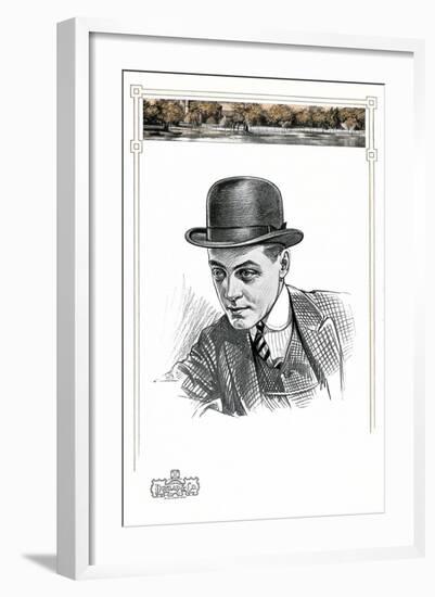 1910s Men's Hat Illustration-null-Framed Art Print