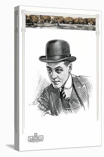 1910s Men's Hat Illustration-null-Stretched Canvas