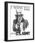 1910s WWI I Want You Uncle Sam United States Army Recruiting Poster by Artist J.M. Flagg-null-Framed Photographic Print