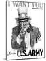 1910s WWI I Want You Uncle Sam United States Army Recruiting Poster by Artist J.M. Flagg-null-Mounted Photographic Print