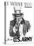 1910s WWI I Want You Uncle Sam United States Army Recruiting Poster by Artist J.M. Flagg-null-Stretched Canvas