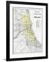 1911, Chicago Railroad Map 1911, Illinois, United States-null-Framed Giclee Print