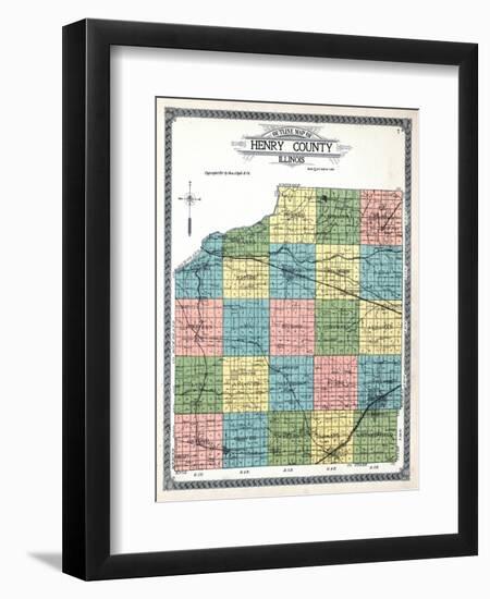 1911, Henry County Outline Map, Illinois, United States-null-Framed Giclee Print