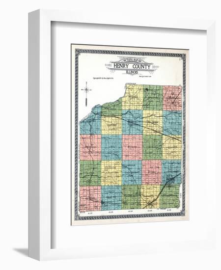 1911, Henry County Outline Map, Illinois, United States-null-Framed Giclee Print