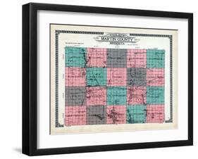 1911, Martin County Outline Map, Minnesota, United States-null-Framed Giclee Print