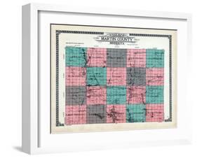 1911, Martin County Outline Map, Minnesota, United States-null-Framed Giclee Print