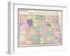 1911, North Dakota State Map, North Dakota, United States-null-Framed Giclee Print