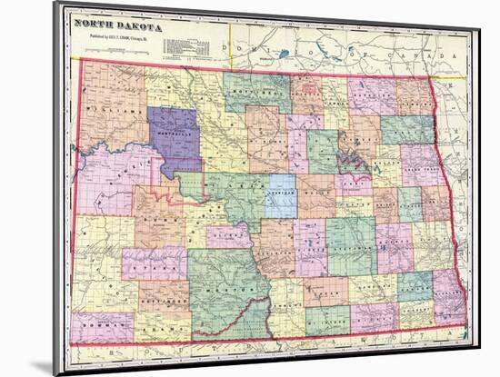 1911, North Dakota State Map, North Dakota, United States-null-Mounted Giclee Print