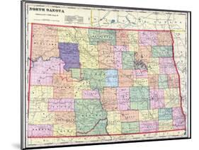 1911, North Dakota State Map, North Dakota, United States-null-Mounted Giclee Print