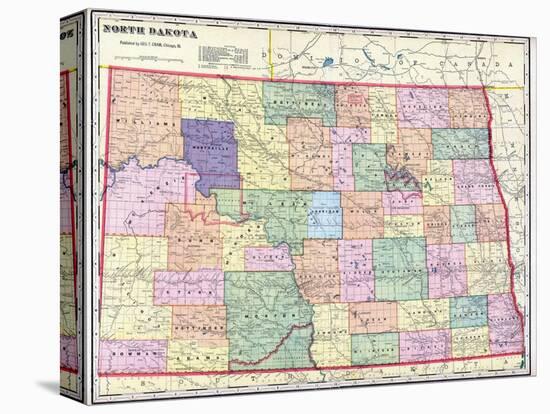 1911, North Dakota State Map, North Dakota, United States-null-Stretched Canvas