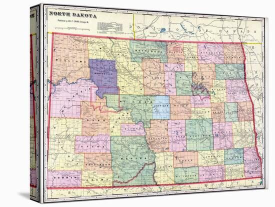 1911, North Dakota State Map, North Dakota, United States-null-Stretched Canvas