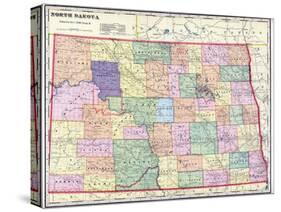 1911, North Dakota State Map, North Dakota, United States-null-Stretched Canvas