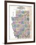 1912, Burleigh County Outline Map, North Dakota, United States-null-Framed Giclee Print