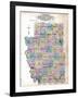 1912, Burleigh County Outline Map, North Dakota, United States-null-Framed Giclee Print