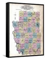 1912, Burleigh County Outline Map, North Dakota, United States-null-Framed Stretched Canvas