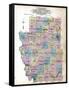 1912, Burleigh County Outline Map, North Dakota, United States-null-Framed Stretched Canvas