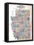 1912, Burleigh County Outline Map, North Dakota, United States-null-Framed Stretched Canvas