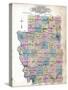 1912, Burleigh County Outline Map, North Dakota, United States-null-Stretched Canvas