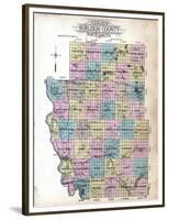1912, Burleigh County Outline Map, North Dakota, United States-null-Framed Premium Giclee Print