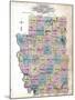 1912, Burleigh County Outline Map, North Dakota, United States-null-Mounted Giclee Print