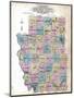 1912, Burleigh County Outline Map, North Dakota, United States-null-Mounted Giclee Print