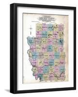 1912, Burleigh County Outline Map, North Dakota, United States-null-Framed Giclee Print