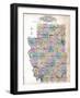 1912, Burleigh County Outline Map, North Dakota, United States-null-Framed Giclee Print