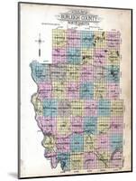 1912, Burleigh County Outline Map, North Dakota, United States-null-Mounted Giclee Print