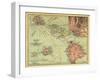1912, Hawaii State Map, Hawaii, United States-null-Framed Giclee Print