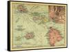 1912, Hawaii State Map, Hawaii, United States-null-Framed Stretched Canvas