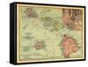 1912, Hawaii State Map, Hawaii, United States-null-Framed Stretched Canvas