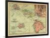 1912, Hawaii State Map, Hawaii, United States-null-Framed Giclee Print