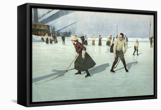 1912 Ice Hockey in Swiss-null-Framed Stretched Canvas