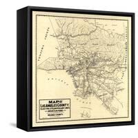 1912 LA Railway Map-N. Harbick-Framed Stretched Canvas