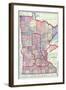 1912, Minnesota State Map, Minnesota, United States-null-Framed Giclee Print